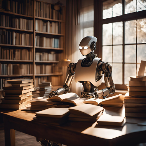 ai robot reading resources on ai in education