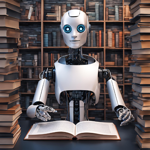 ai robot reading ai related reports